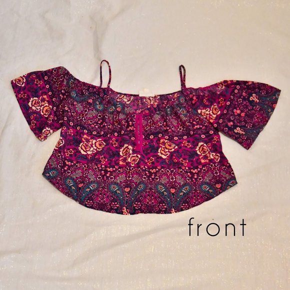 PacSun Tops - BOGO L.A. Hearts Off Shoulder Ruffle Crop Top